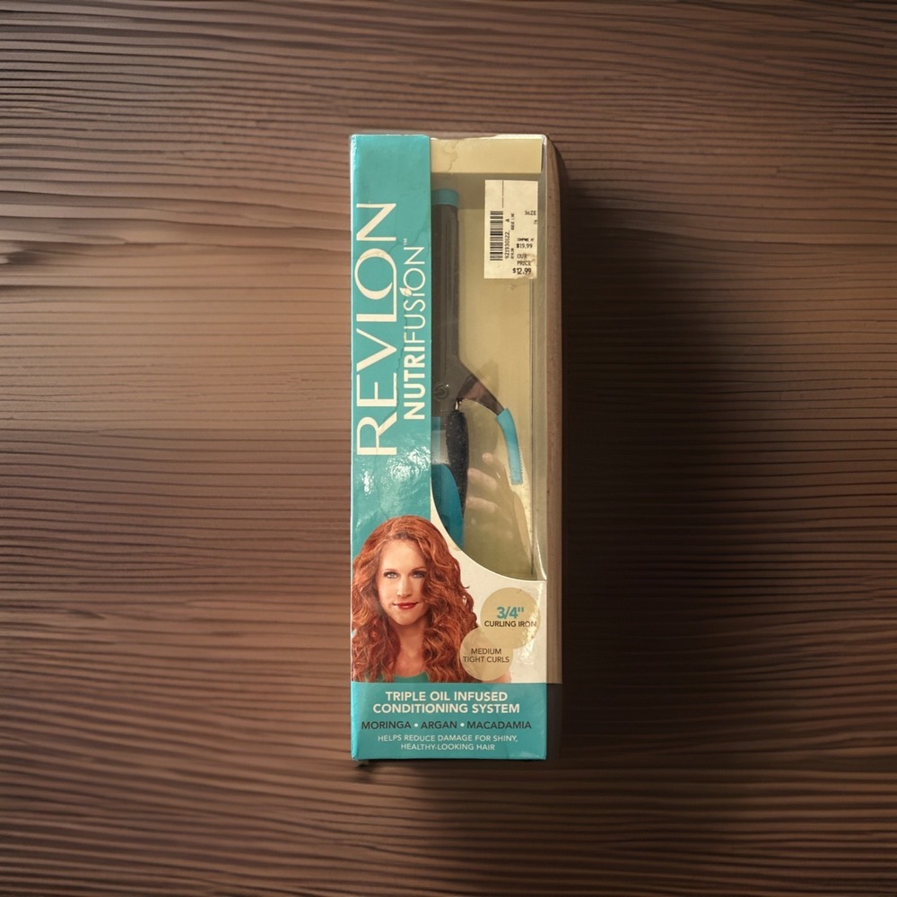Revlon Nutrifusion 3/4" Triple Oil Infused Conditioning System Curling Iron New
